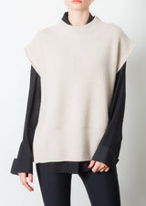 Cashmere Vest with Side Zip - TEAH Sweater STYLEM Stardust P 