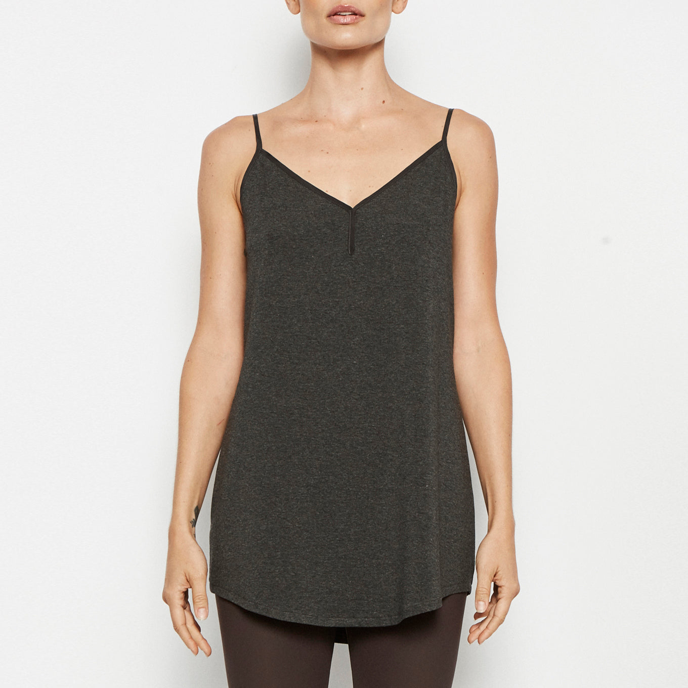 Naya Jersey Long Cami Top Elaine Kim Charcoal P