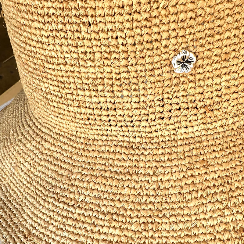 Wide Brim Straw Hat With Contrast Edge - LUCIA Hat Florabella   