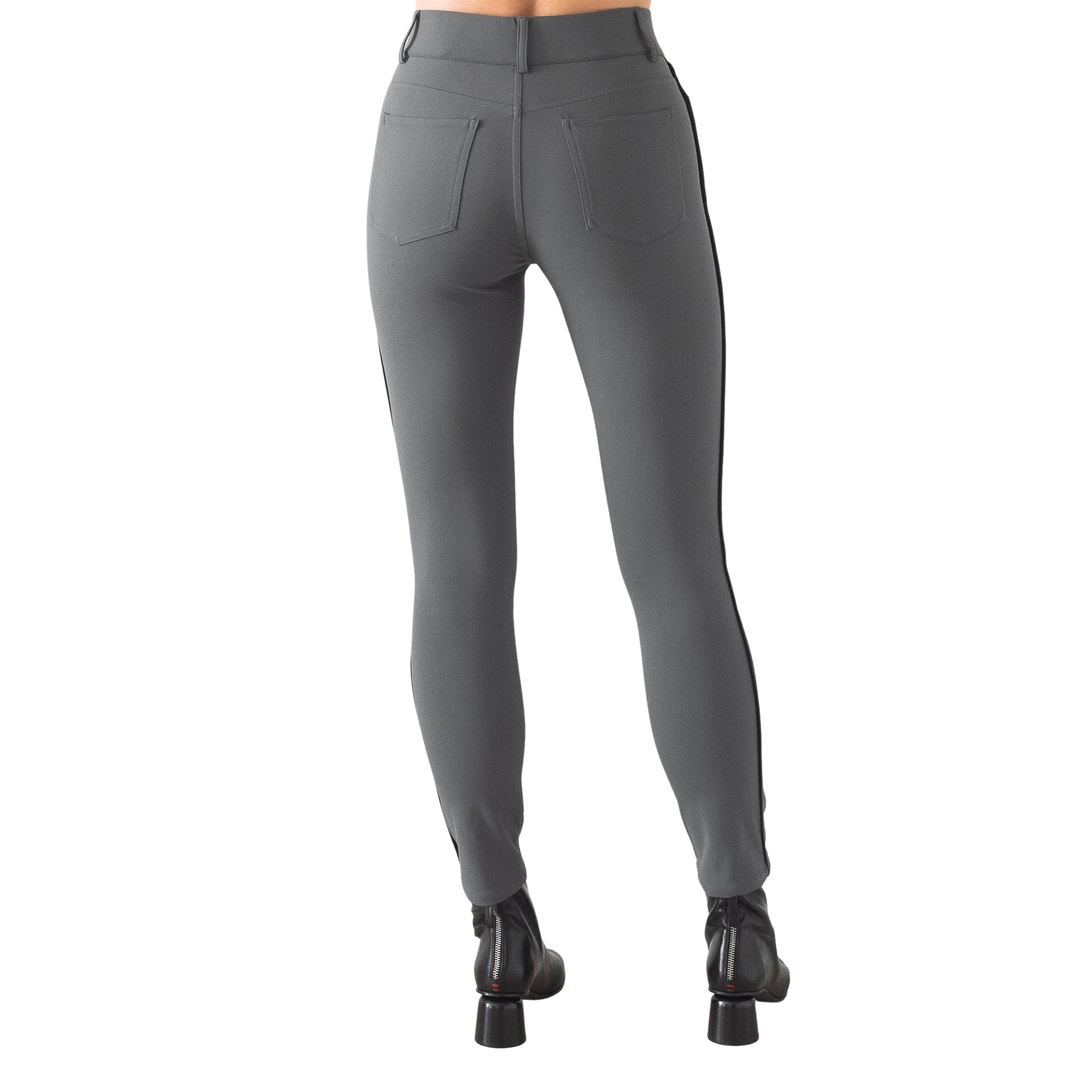 Tech Stretch Jeans w/ Leather Piping - QUINLEY Pant Elaine Kim