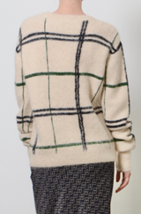 Alpaca Jacquard Crew Neck Sweater -THELMA Sweater STYLEM   