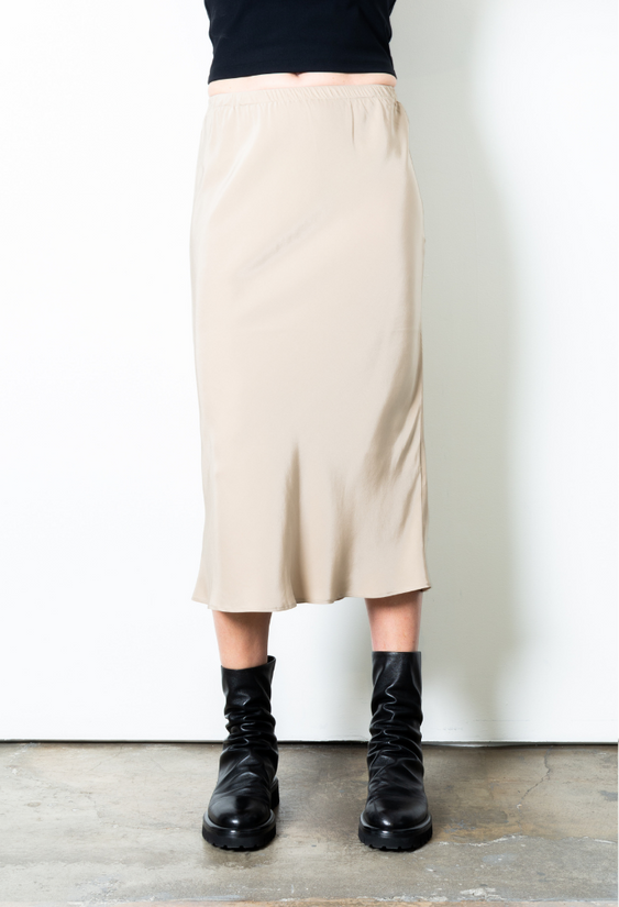Silk Bias Midi Skirt - REGAN Skirt GENERAL ORIENT Mushroom P 