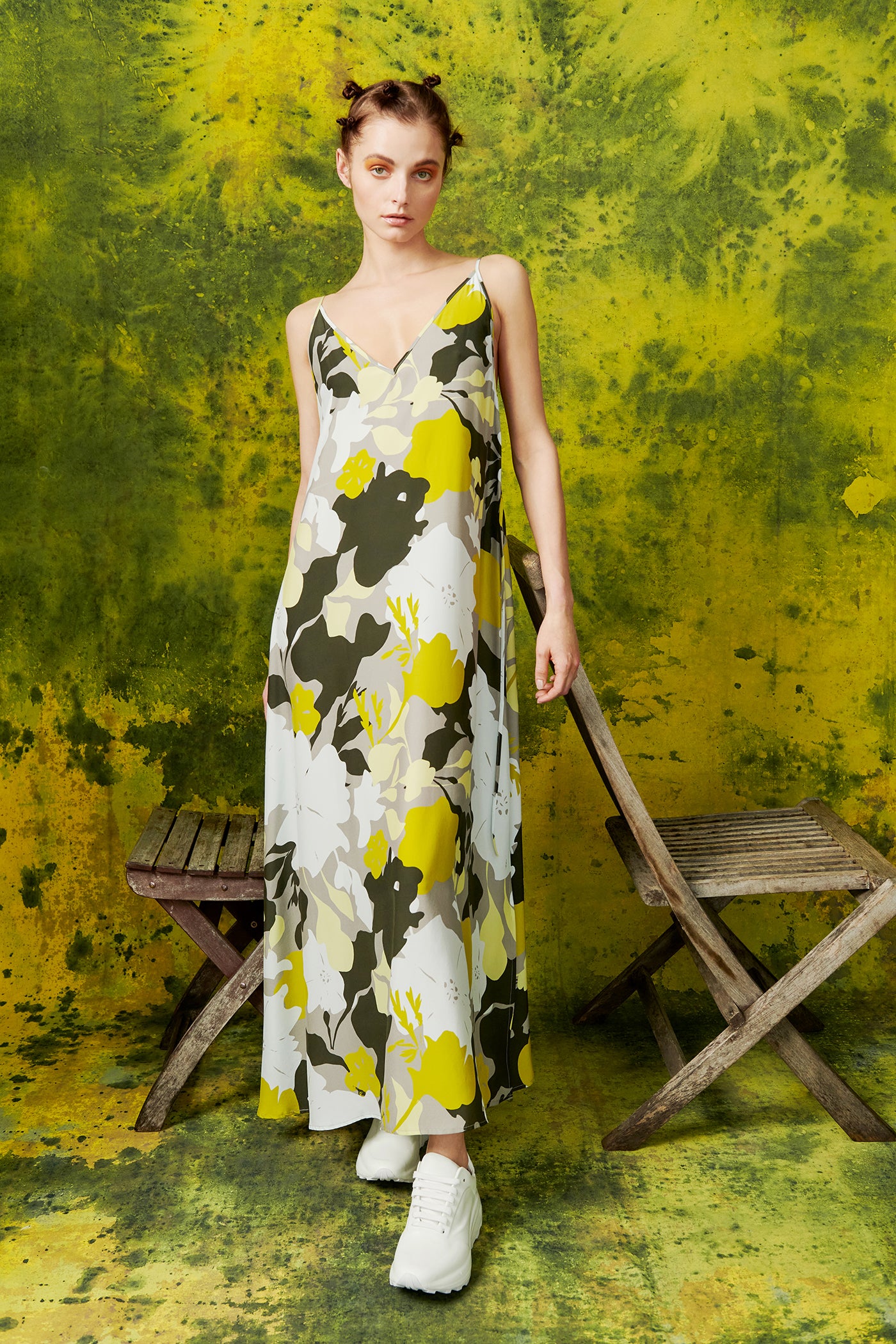 Silk Spaghetti Strap Maxi Dress - ULYSSA Dress General Orient