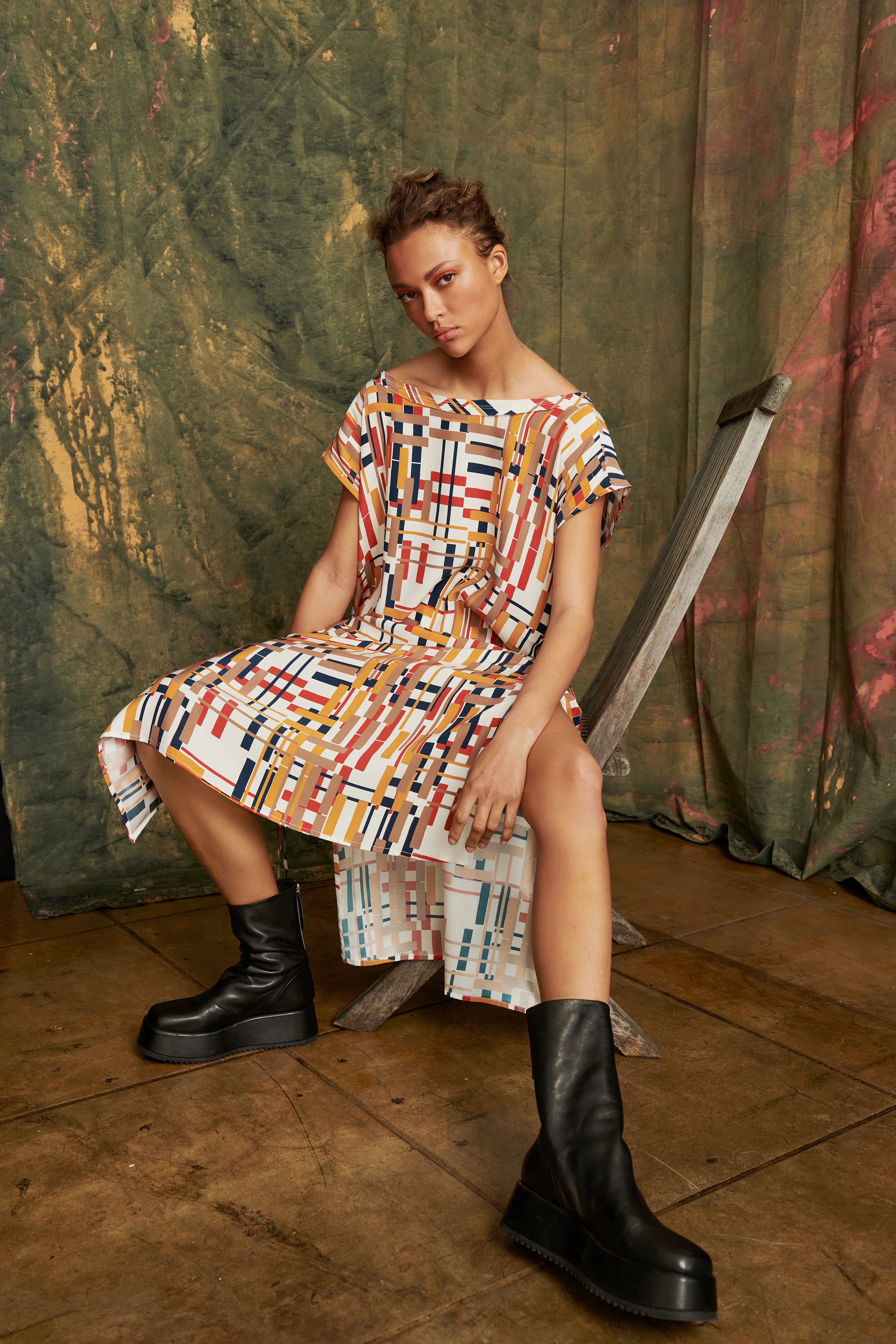 Silk Tee Dress w/ drawstrings - URIELA Dress General Orient