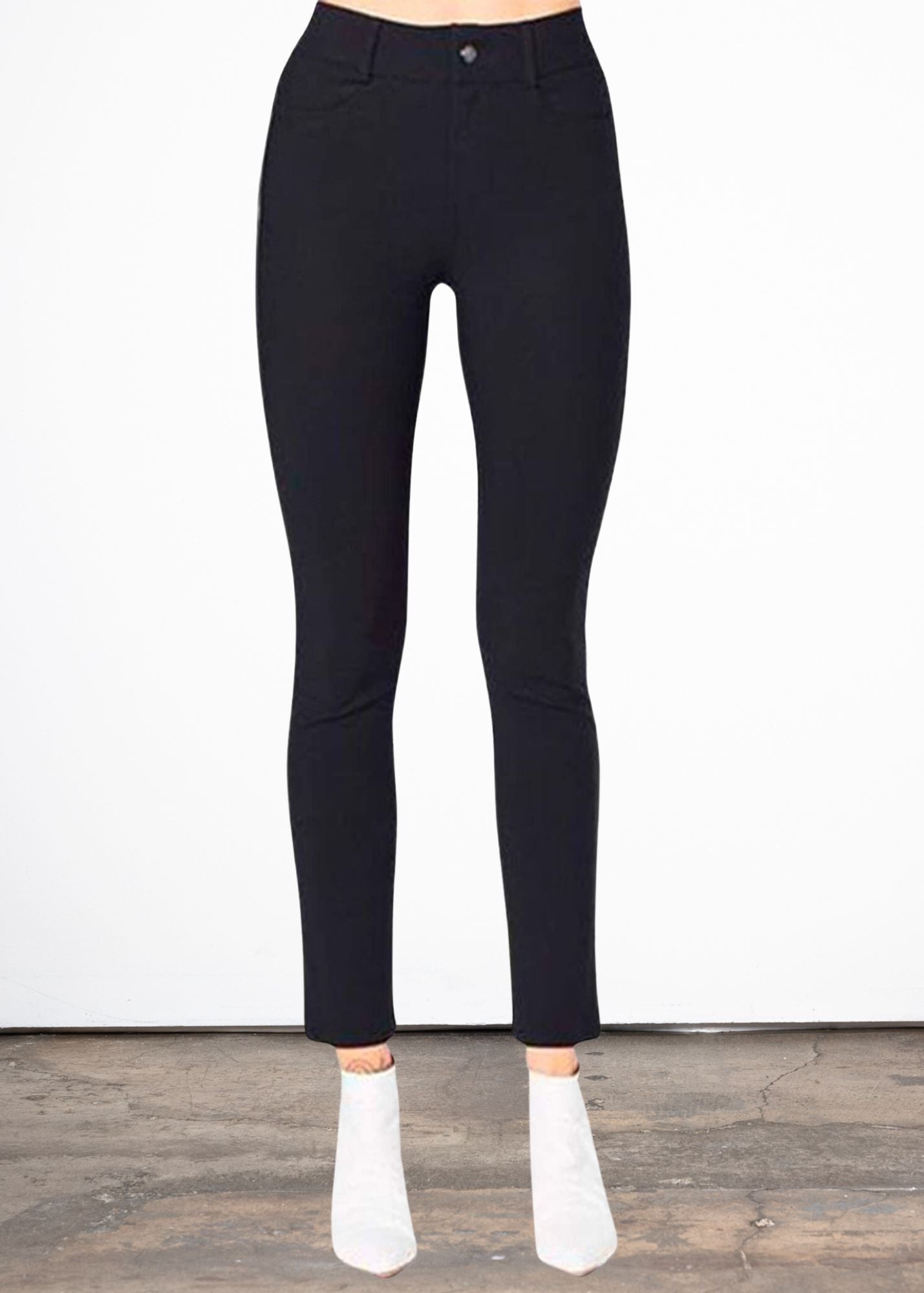 Tech Stretch Jeans w/ Leather Piping - QUINLEY CORE Pant STYLEM Black P