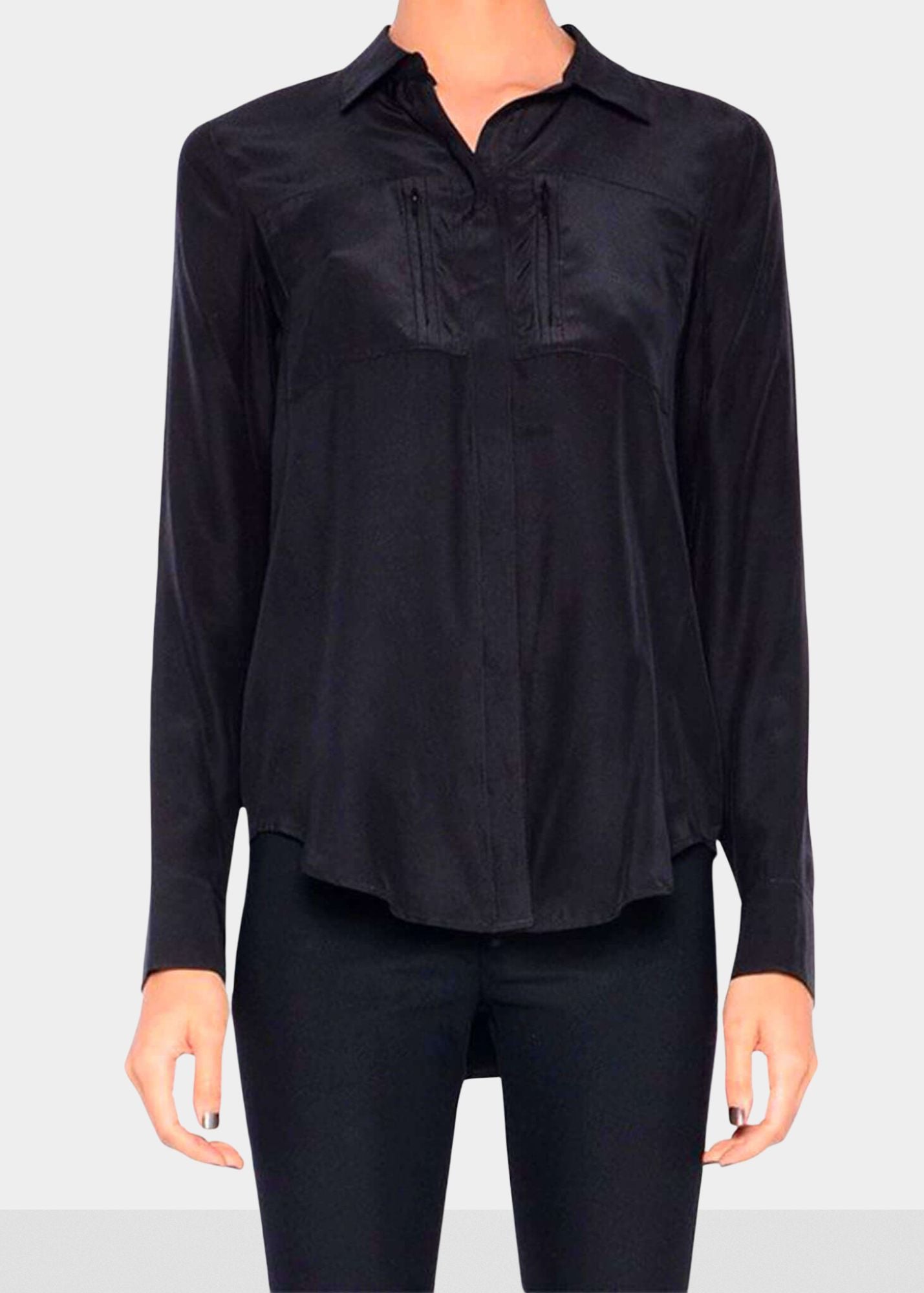 Silk Blouse with Pockets - ROSSMORE CORE Top General Orient Black P