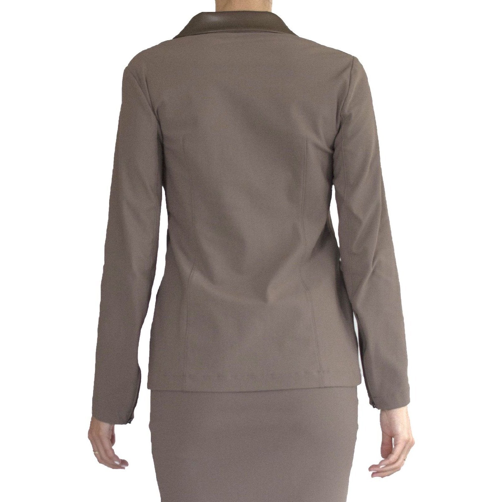 Tech Stretch Blazer with Leather Peak Lapel - SIREN Coat STYLEM