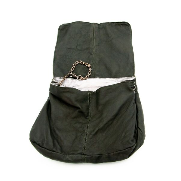 Leather Crossbody Bag - ODELIA Bag Elaine Kim Olive  