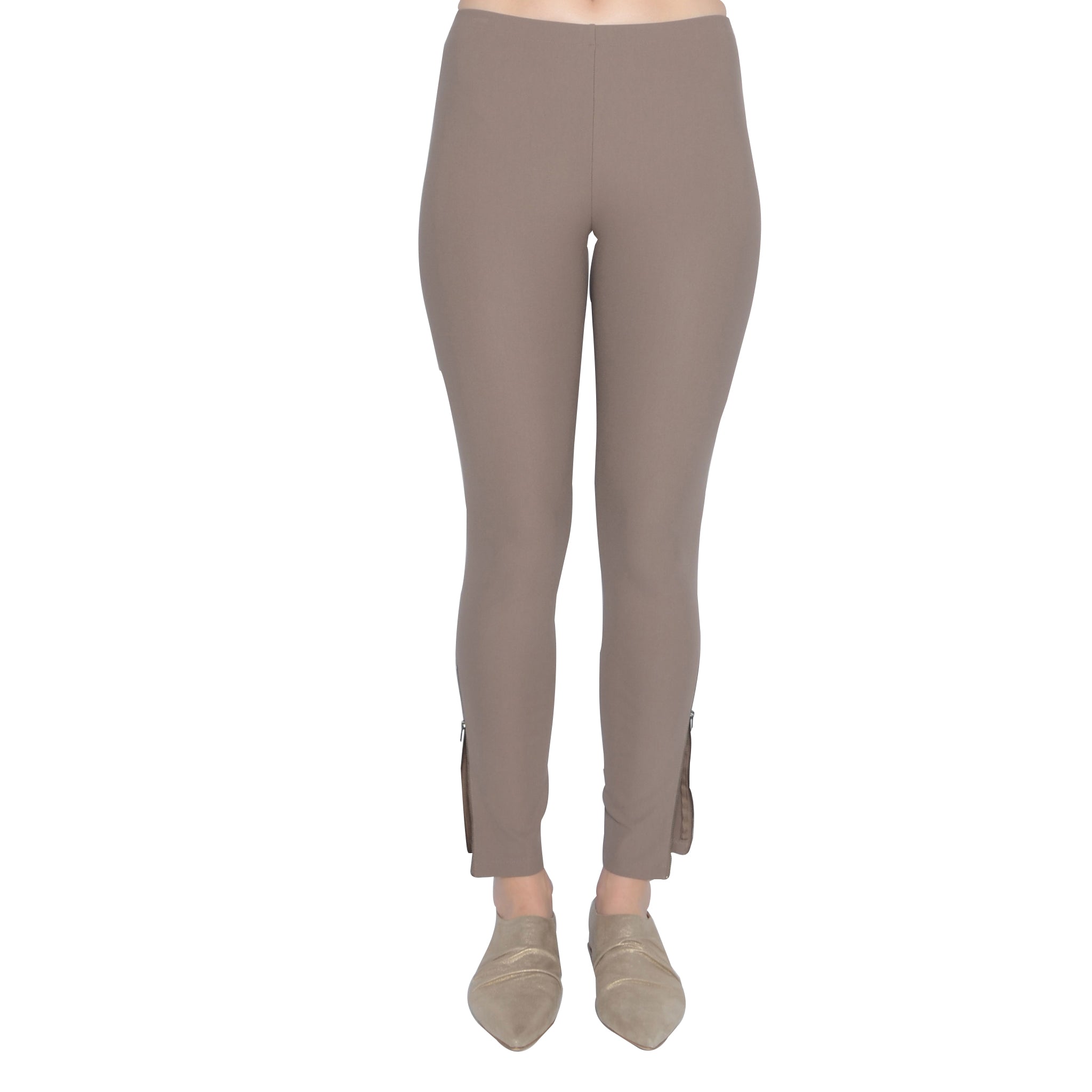Tech Stretch Legging with Side Zip - ITA Pant Elaine Kim Taupe P