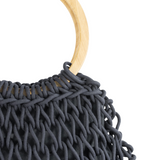Handmade Large Crocheted Cotton Rope Bag With Wood Handle - AURA Bag Alienina   