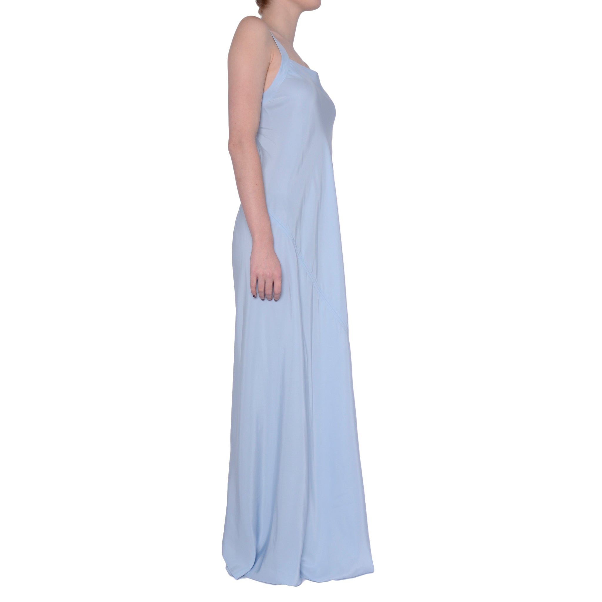 Silk Maxi Dress with Asymmetric Drawstring - SHAY Dress Elaine Kim