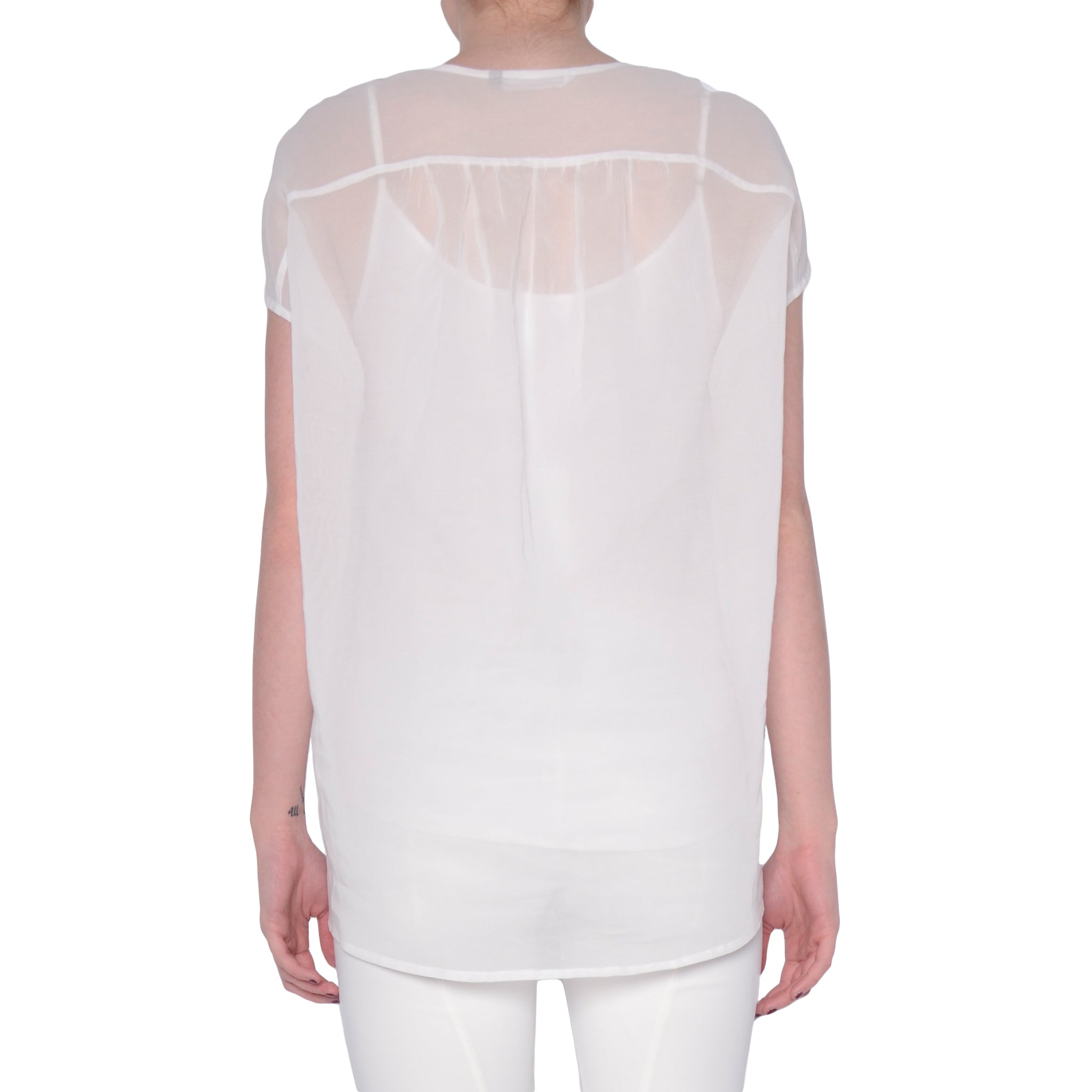 Organdy Sheer V Neck Blouse - SHURA Top STYLEM