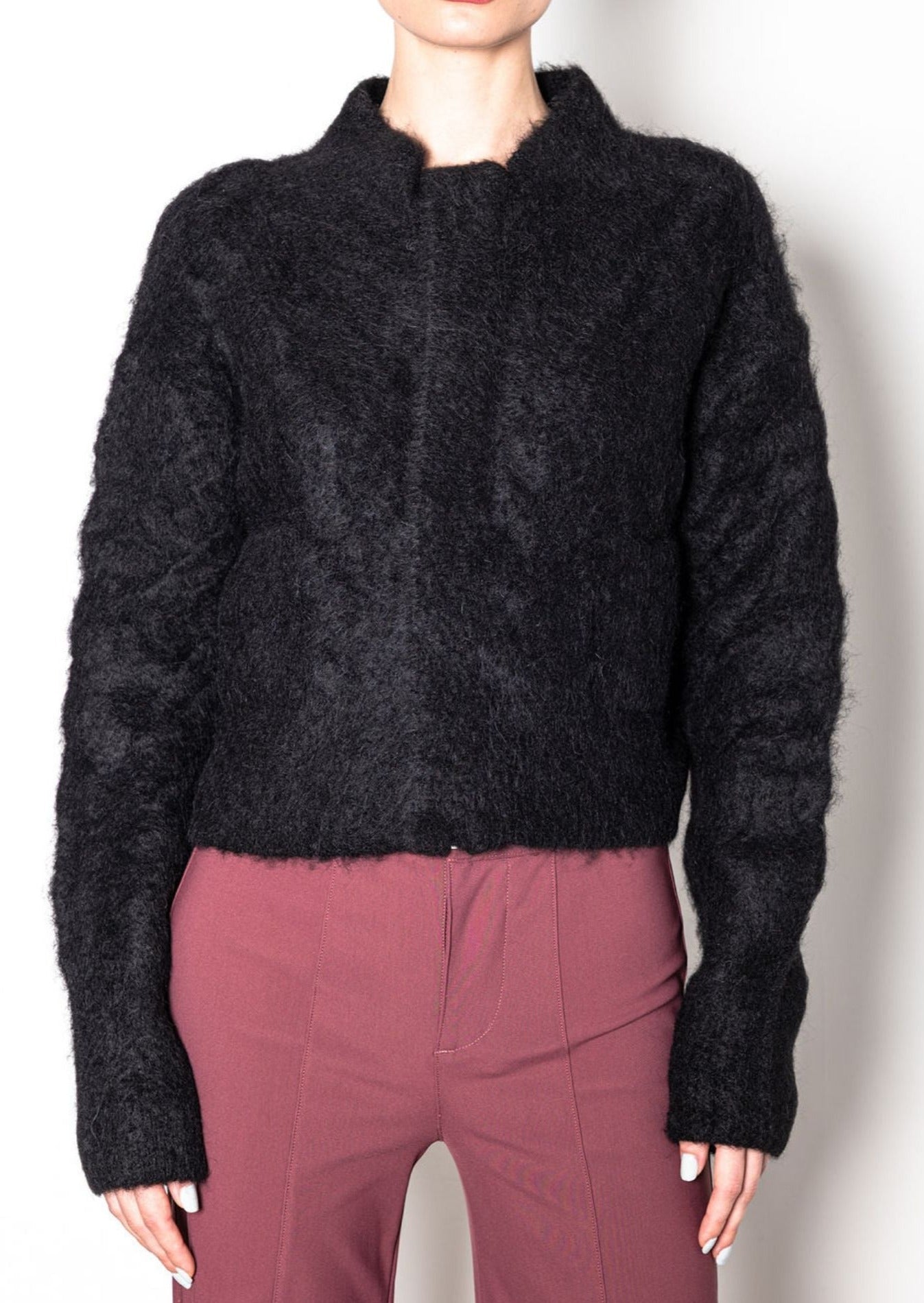 Alpaca Cable Zip Jacket - SPENCER Jacket STYLEM Black P