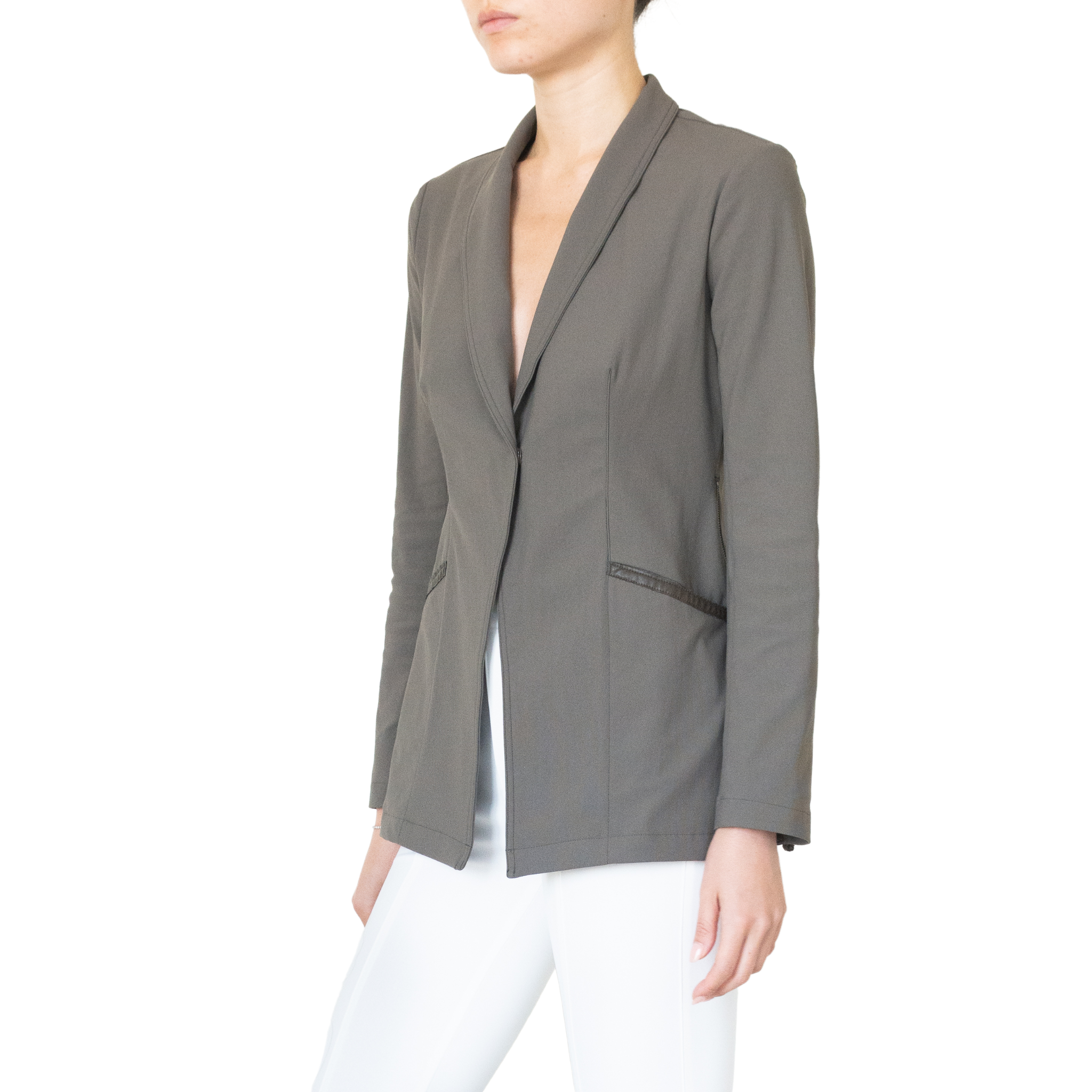 Tech Stretch Shawl Collar Blazer with Zipper - TAMARA S2 Coat STYLEM