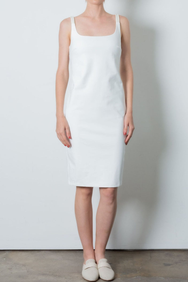 Tech Stretch Tank Dress - TALEEN Dress STYLEM White Perforated P 