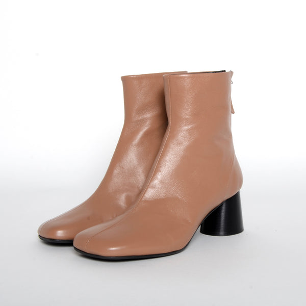 Square Toe Ankle Boots on Pillar Heel Shoes Halmanera   