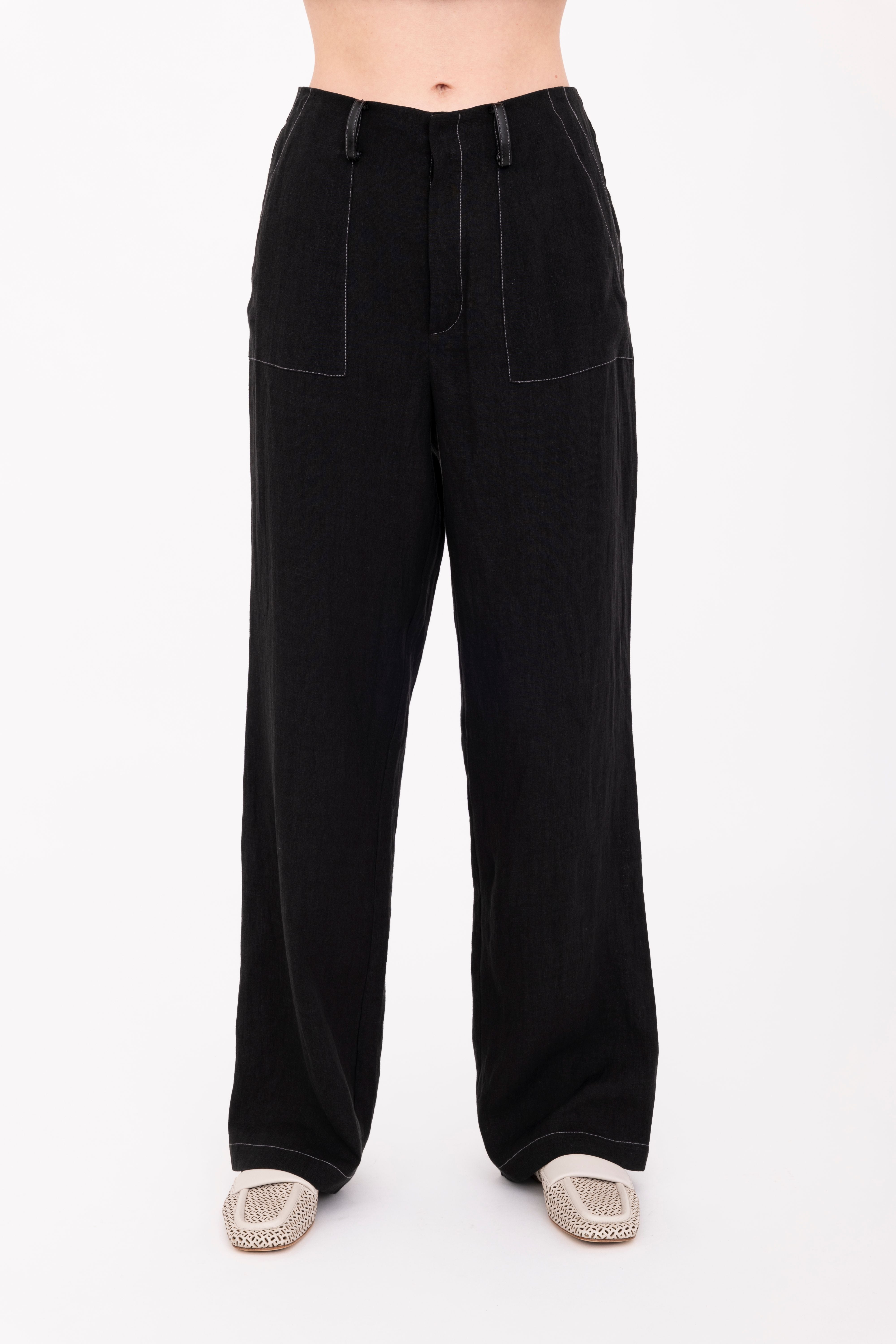 French Linen Relaxed Pants - BARIX Pant GENERAL ORIENT