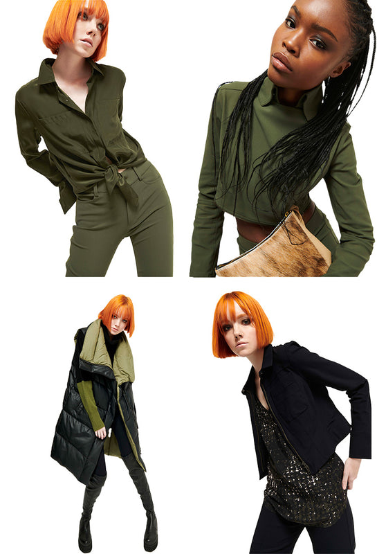 Elaine Kim's Fall One Fashion Line: Versatile and Sustainable Cashmere, Silk, and Tech Stretch Pieces in Vert Hues