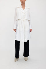 Silk Velvet Trench Coat - ANTONY H24 Coat GENERAL ORIENT White Velvet P 