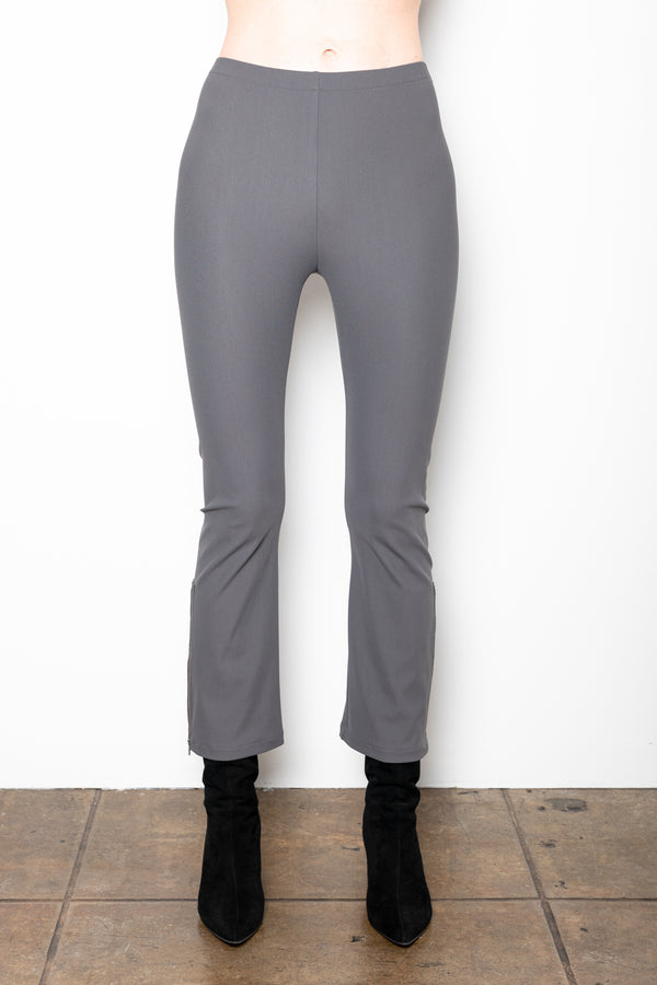 Tech Stretch Cropped Side Zip Legging - MITRA H3 Pant STYLEM Pewter P 