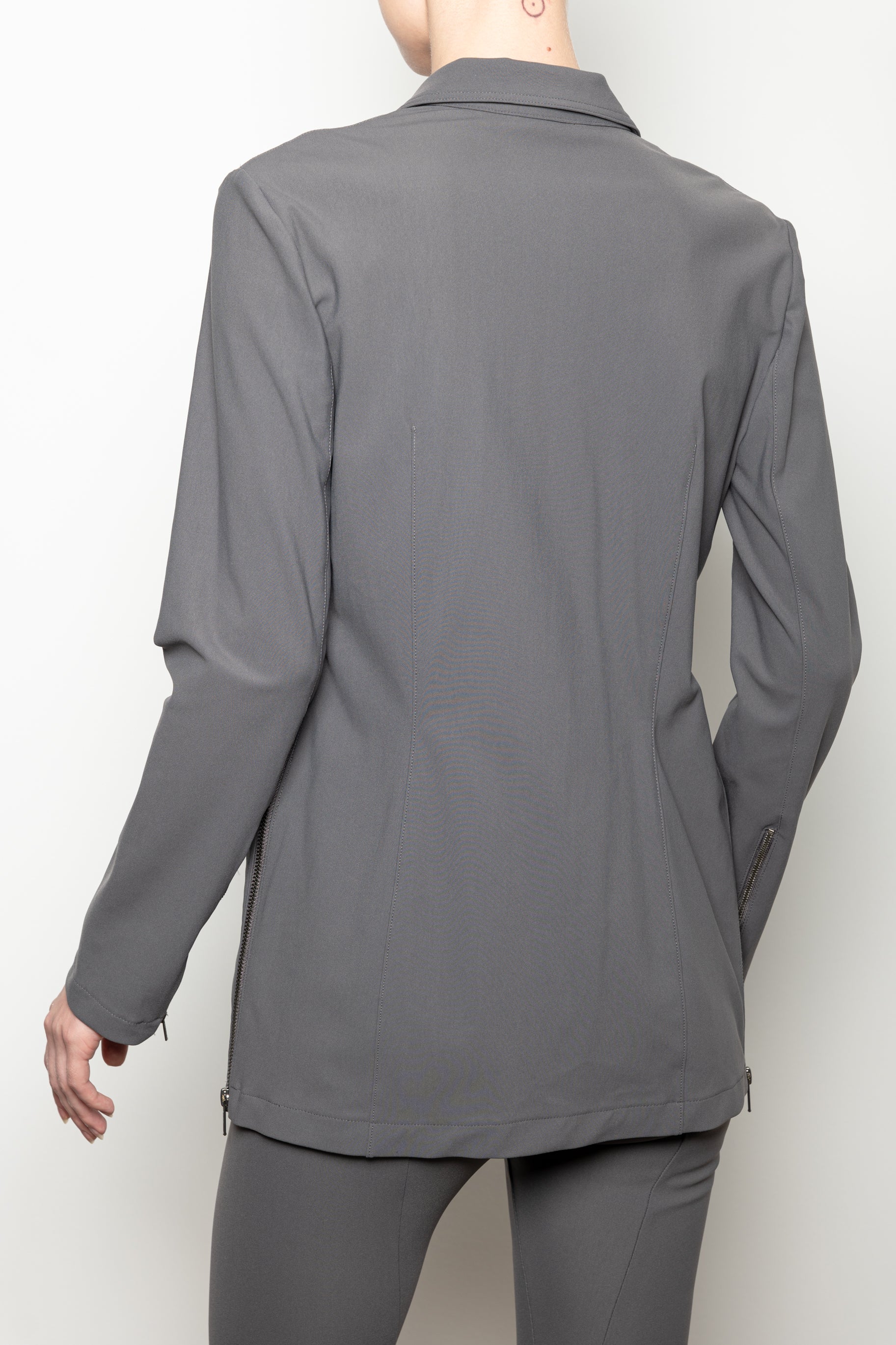 Tech Stretch Shawl Collar Blazer with Zipper - TAMARA H3 Jacket STYLEM   