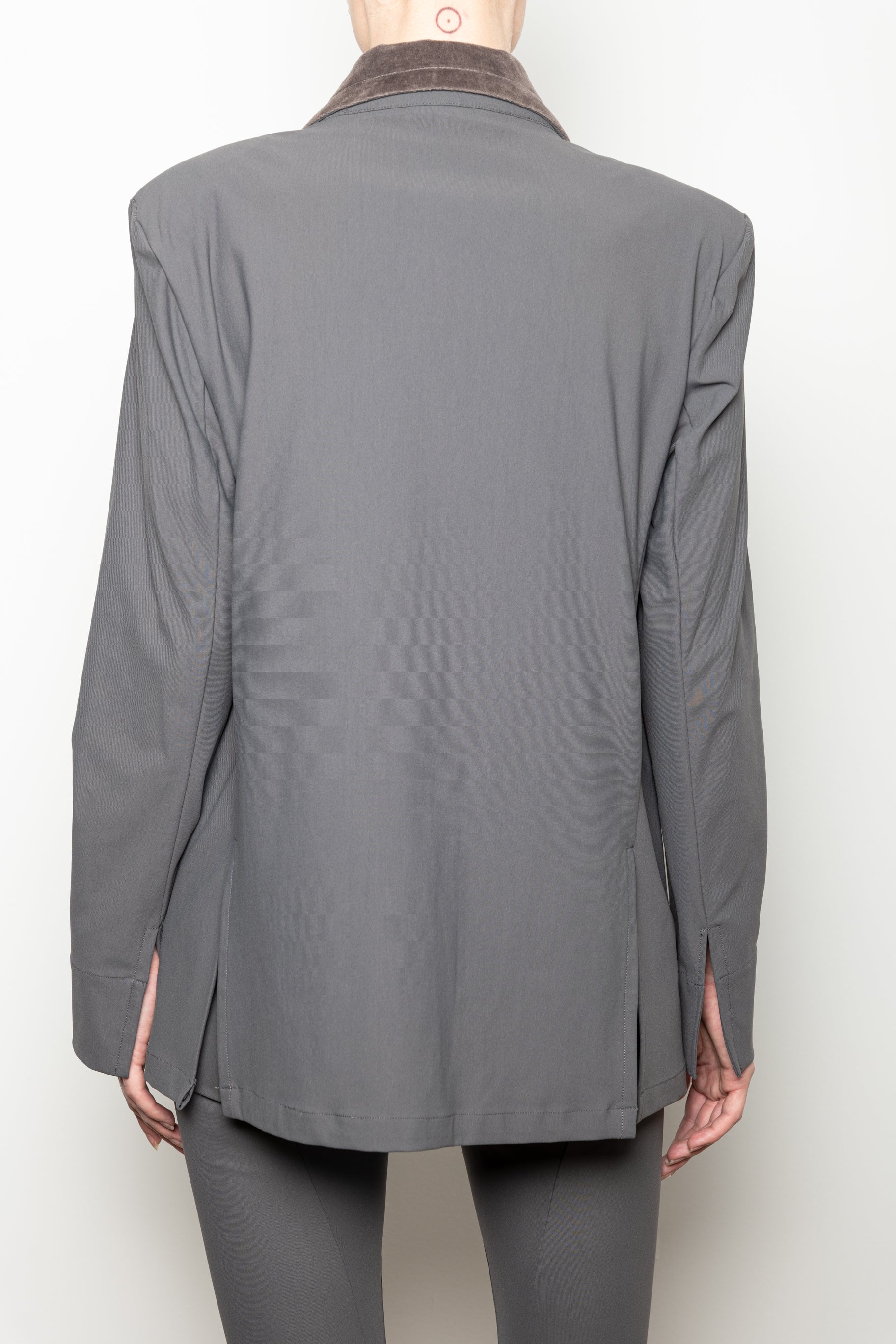 Tech Stretch Oversized Blazer with Velvet Trim - VALLEJO Jacket STYLEM