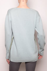 Cashmere V Neck Sweater with Velvet Trim - WINEFRED HOL23 Sweater STYLEM   