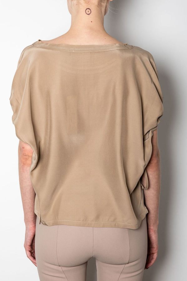 Silk Tee with Drawstrings Sleeve - UPTON SUM/PF23 Top General Orient   