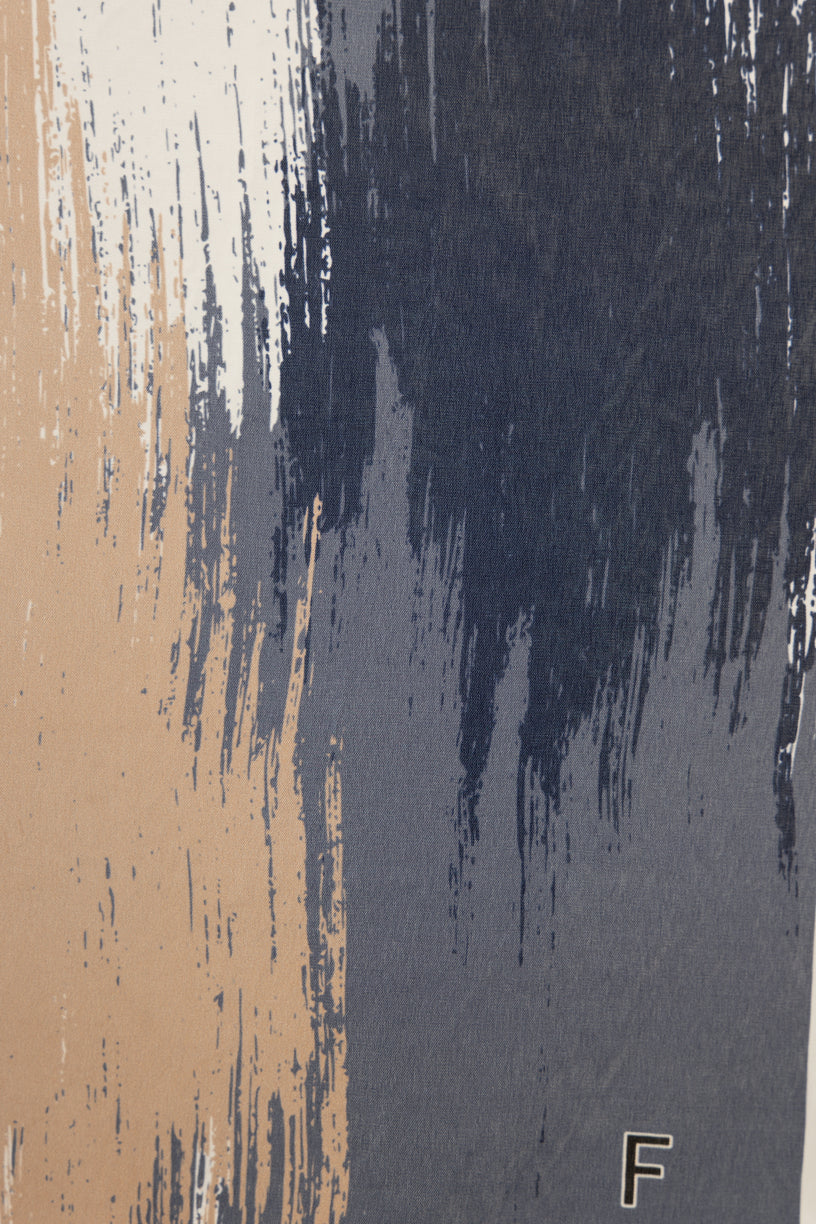 Silky Cupro Long Spaghetti Strap Dress - WILEY Dress STYLEM IKAT Print P