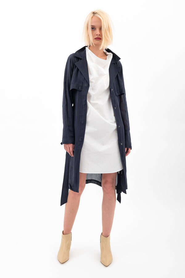 Organic Cotton Bias Drape Neck Dress - VERUSHKA Dress STYLEM