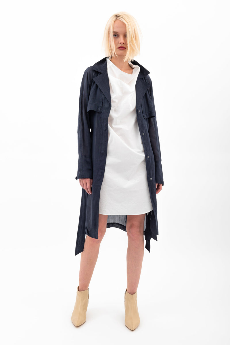 Organic Cotton Bias Drape Neck Dress - VERUSHKA Dress STYLEM