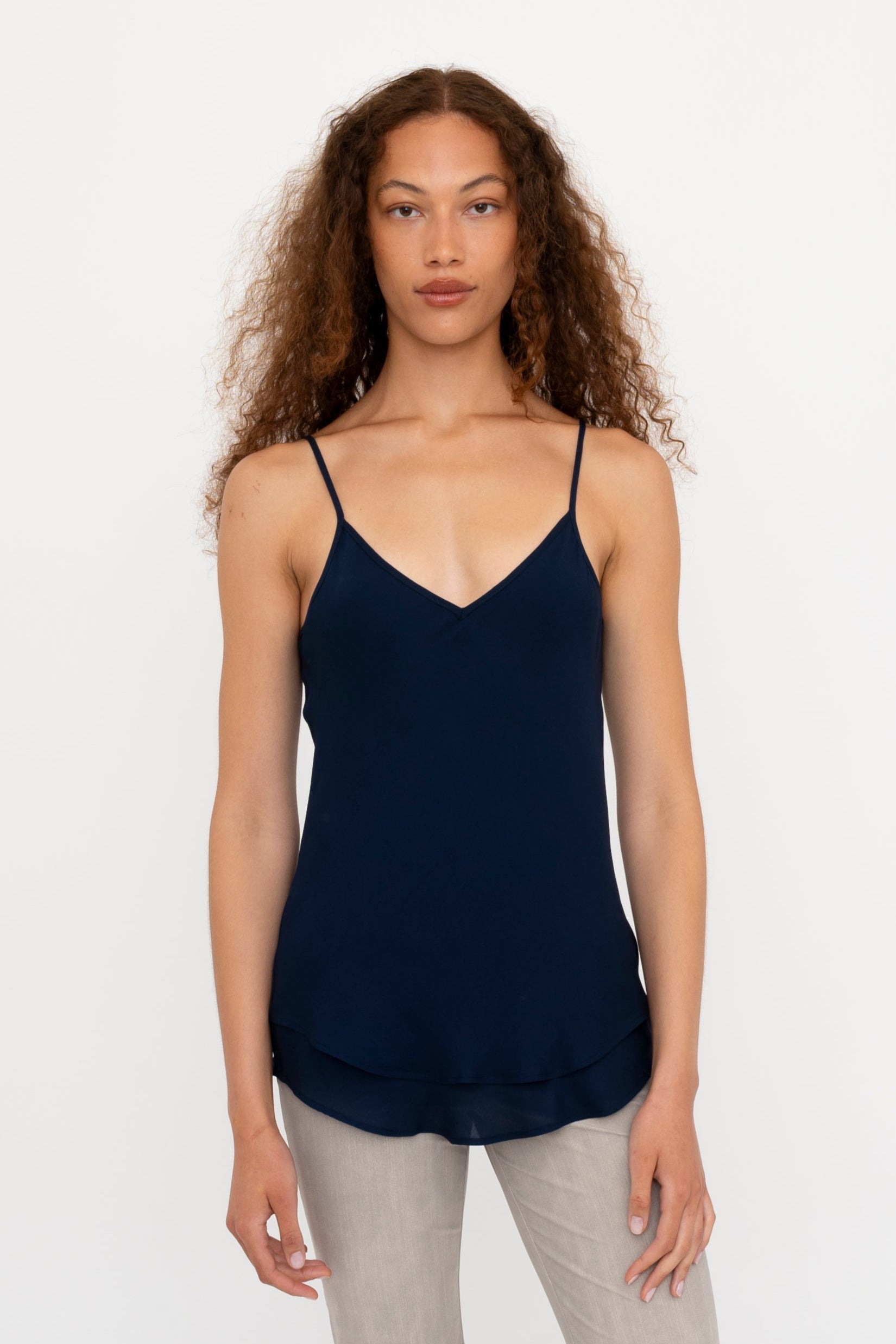 Silk Georgette Bias Double Layered Camisole - BETULA Top GENERAL ORIENT