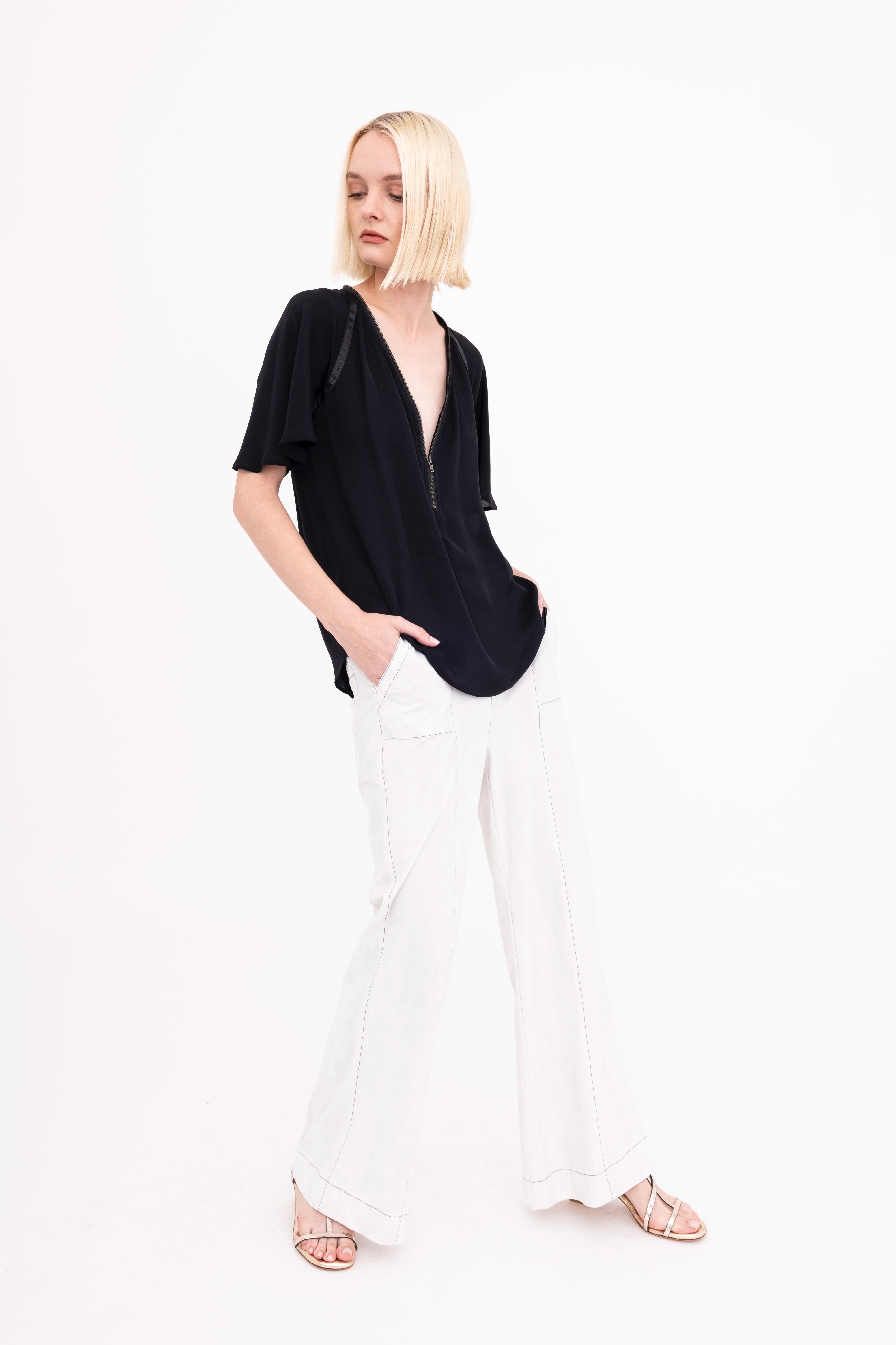 Elaine Kim - Vegan Leather Wide Pant main image 0