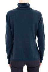 Cashmere Blend Funnel Neck Top with Leather Trim - CAMERON Sweater YUE FENG