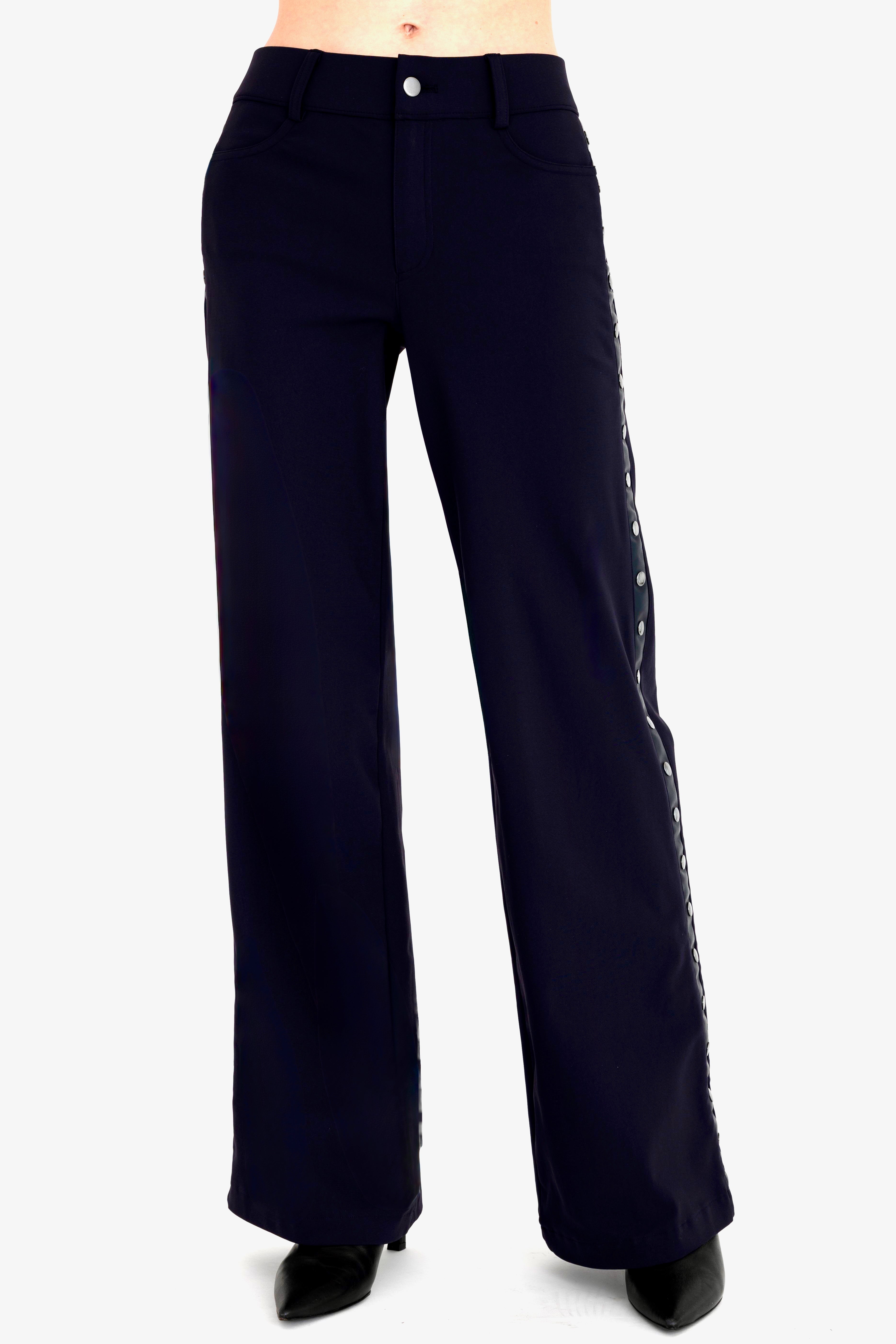 Tech Stretch Wide Leg Jean Pant with Studs - CAMPBELL Pant STYLEM Night P