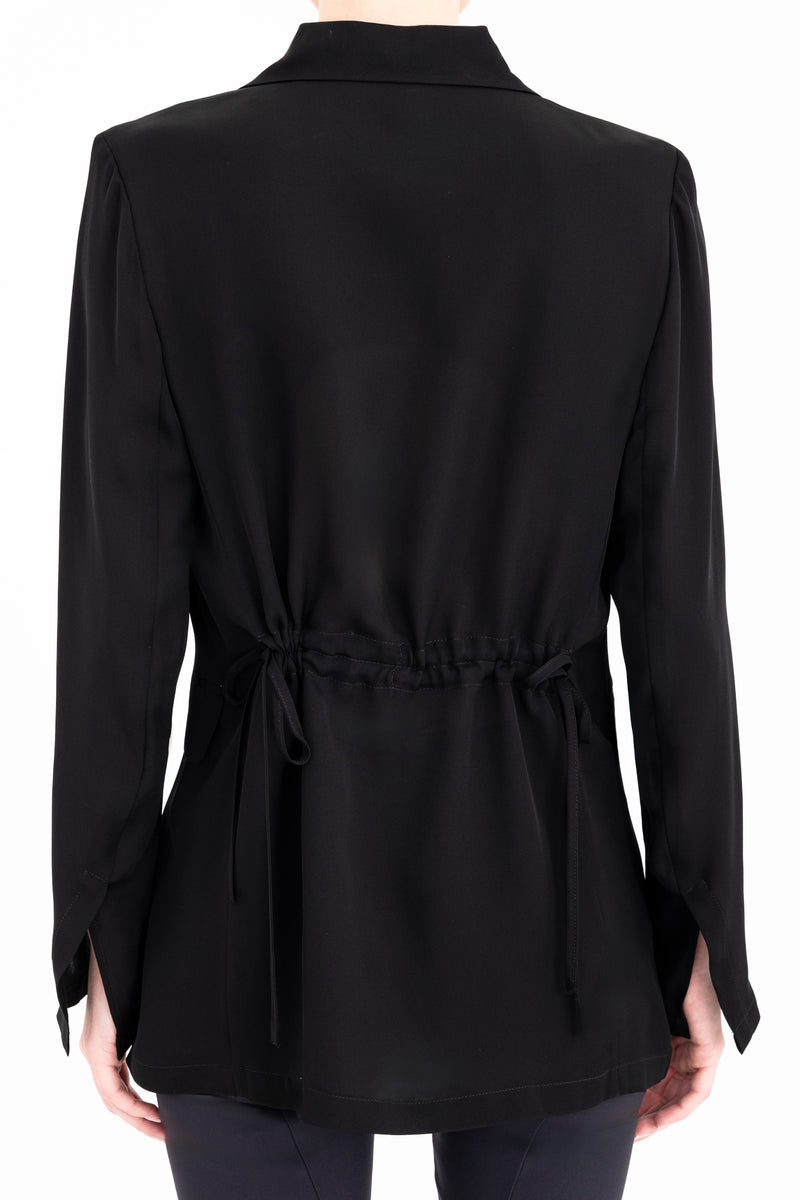 Silk Georgette Blazer with Ruched Back - CERA Jacket General Orient