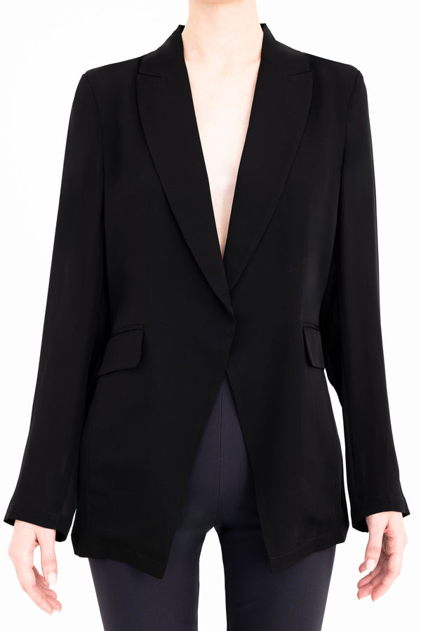 Silk Georgette Blazer with Ruched Back - CERA Jacket General Orient