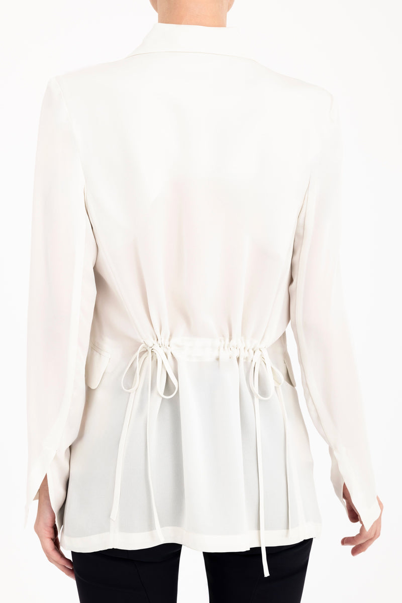 Silk Georgette Blazer with Ruched Back - CERA Jacket General Orient