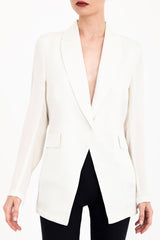 Silk Georgette Blazer with Ruched Back - CERA Jacket General Orient