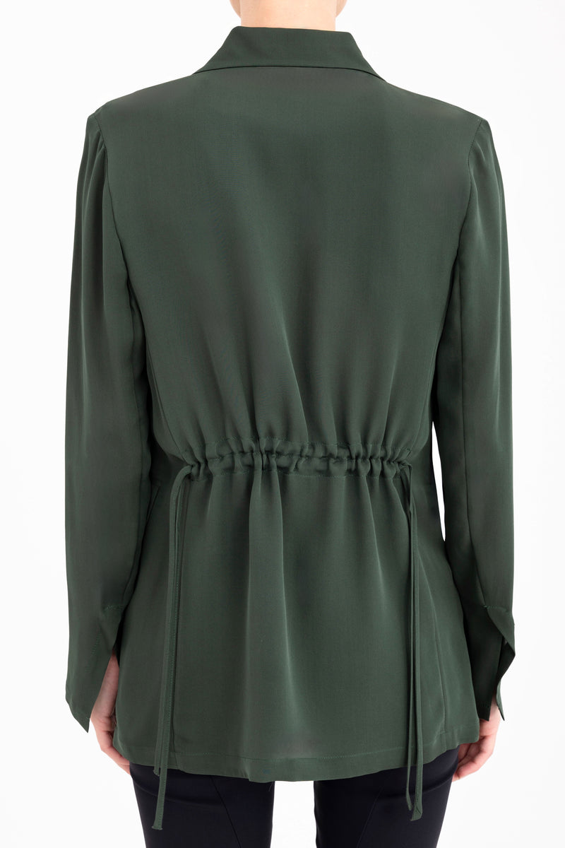 Silk Georgette Blazer with Ruched Back - CERA Jacket General Orient