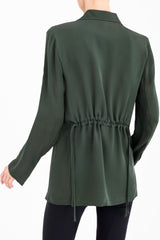 Silk Georgette Blazer with Ruched Back - CERA Jacket General Orient