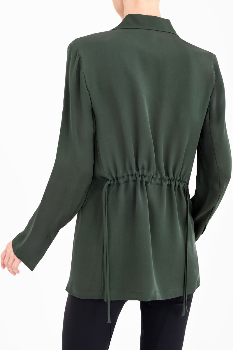 Silk Georgette Blazer with Ruched Back - CERA Jacket General Orient