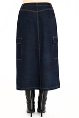 Eco Twill Denim Zip Up Cargo Skirt - CHEYENNE Skirt General Orient