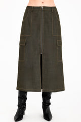 Eco Twill Denim Zip Up Cargo Skirt - CHEYENNE Skirt General Orient