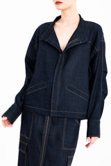 Eco Twill Denim Zip Up Jacket - CLARIKA Jacket General Orient Cobalt P