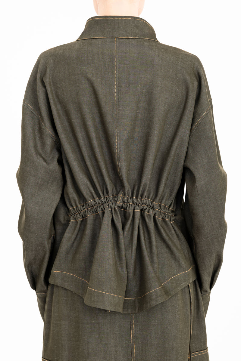 Eco Twill Denim Zip Up Jacket - CLARIKA Jacket General Orient