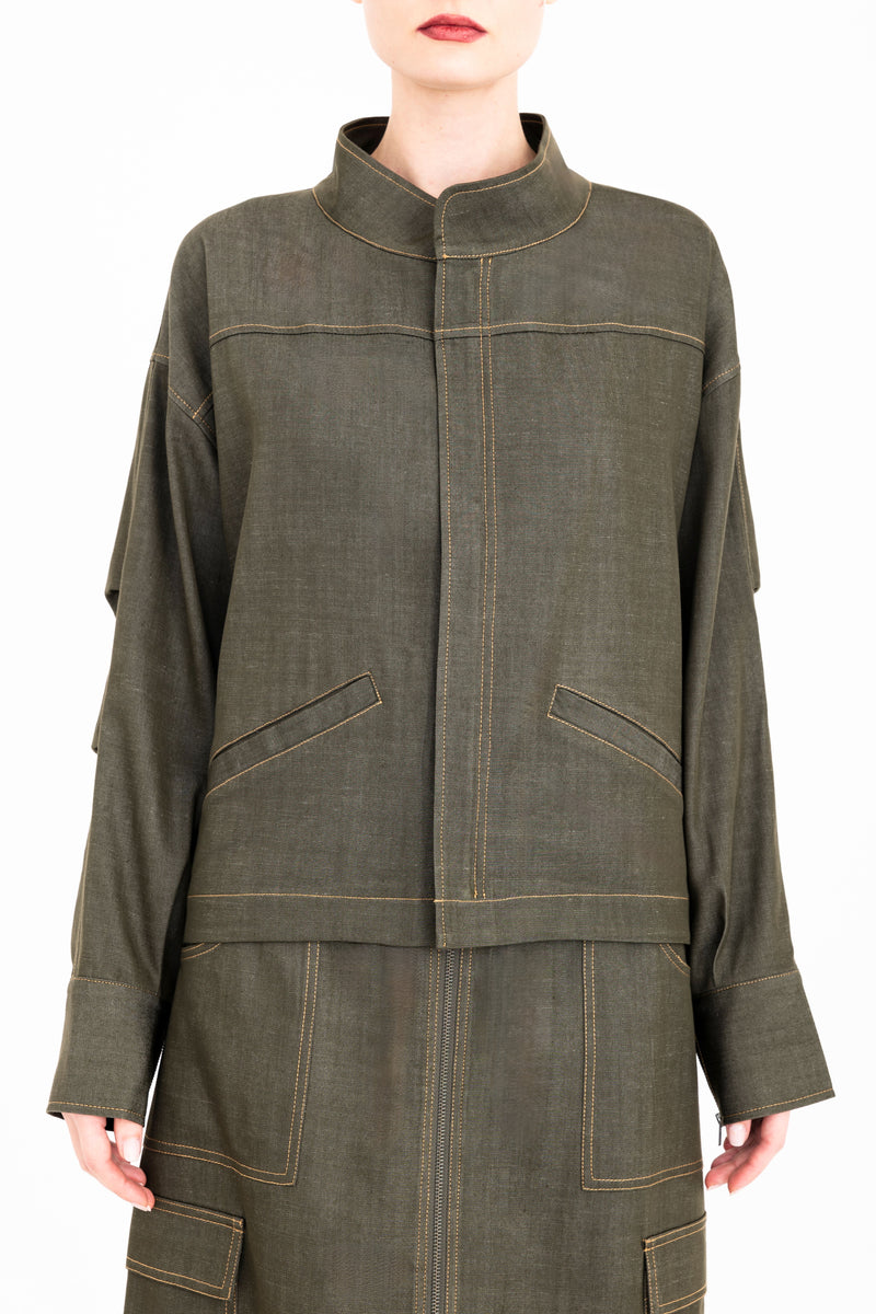 Eco Twill Denim Zip Up Jacket - CLARIKA Jacket General Orient