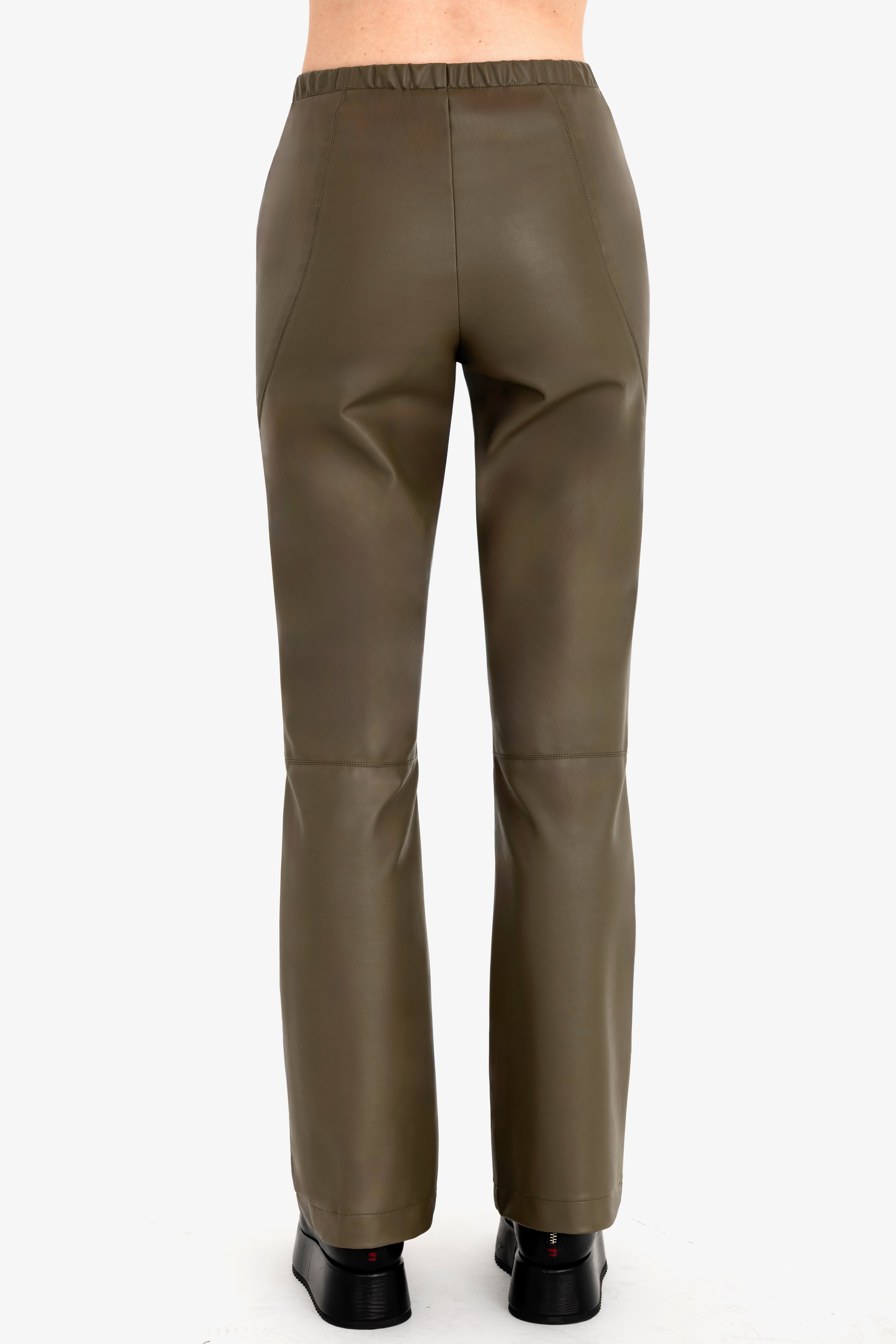 Vegan Leather Pull On Flare Pant - CLAUDINE Pant General Orient