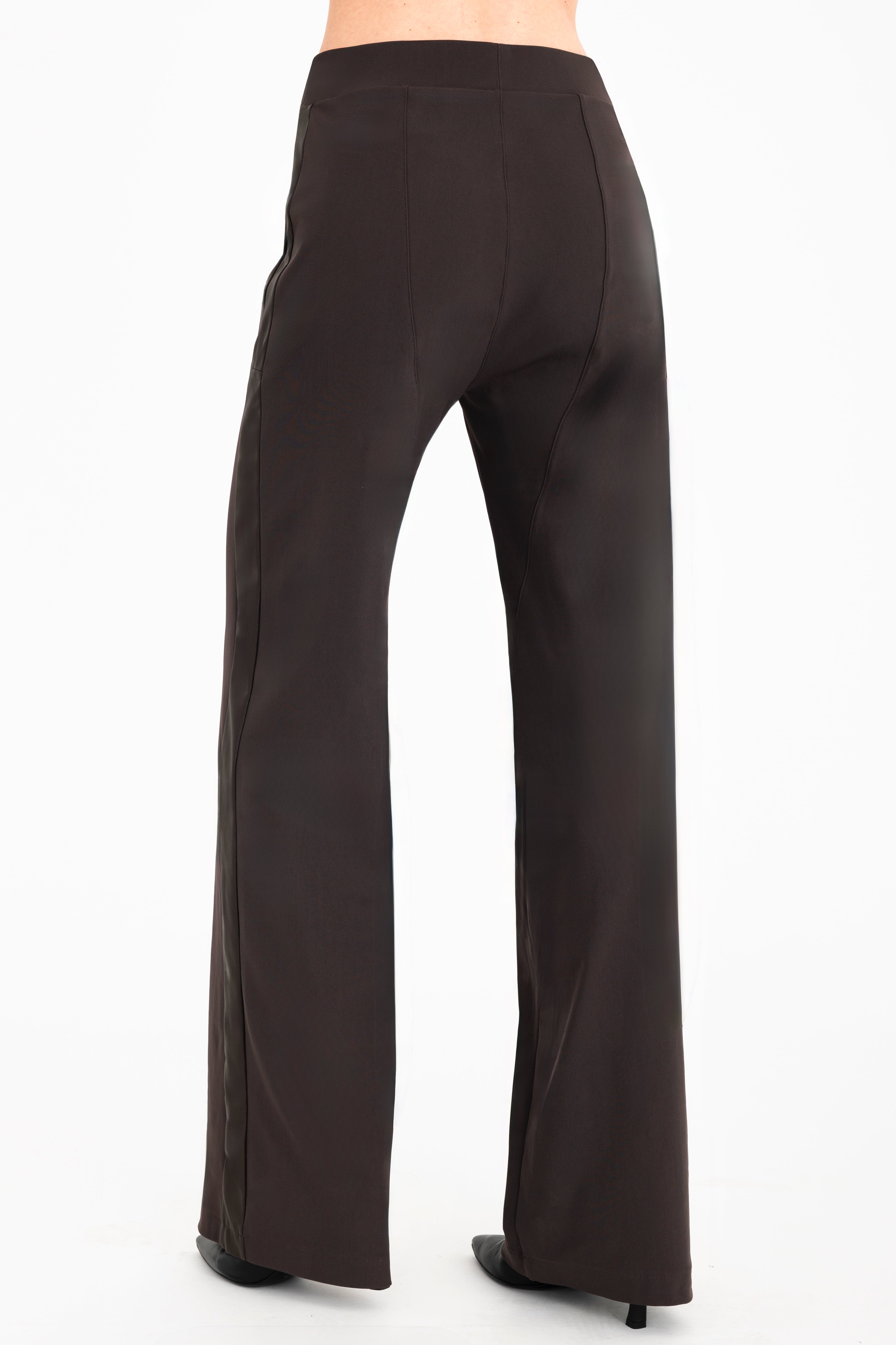 Women's Tech Stretch Pant with Vegan Leather Stripe | Elaine Kim