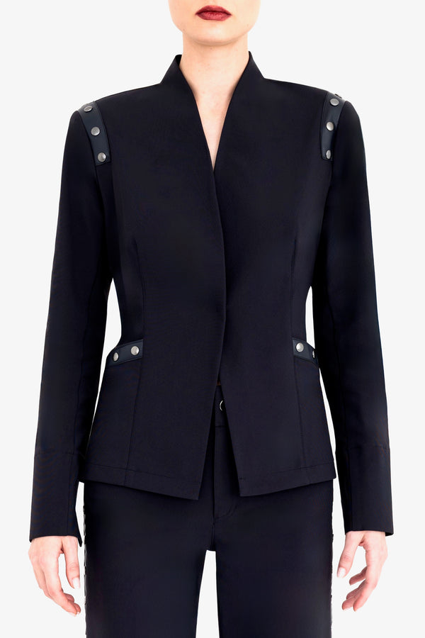 Tech Stretch Short Blazer with Studs - CRUZ Jacket General Orient